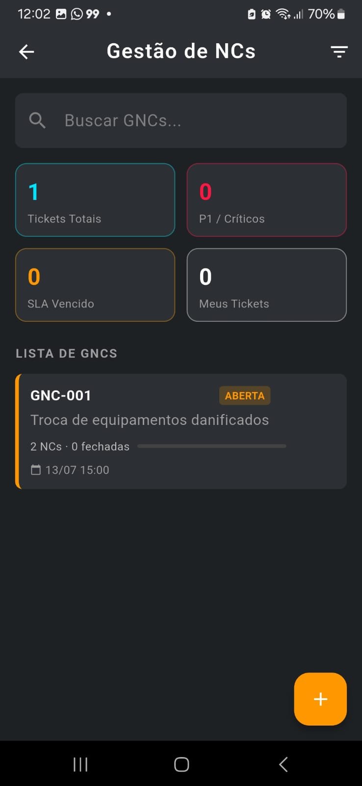 App Sinistria — Lista de Não Conformidades